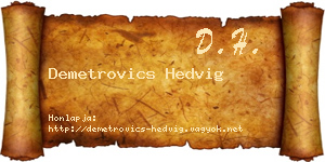 Demetrovics Hedvig névjegykártya